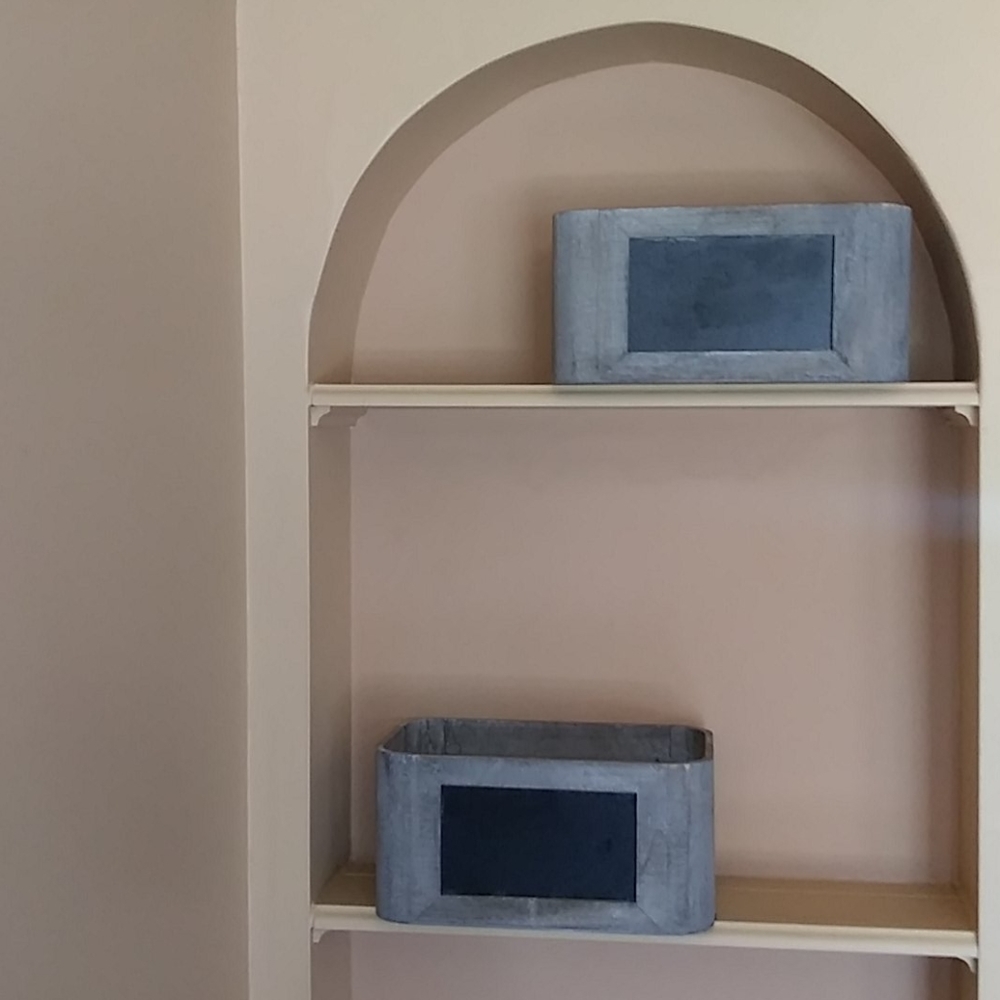 Gray chalkboard storage bins Home and Office decor